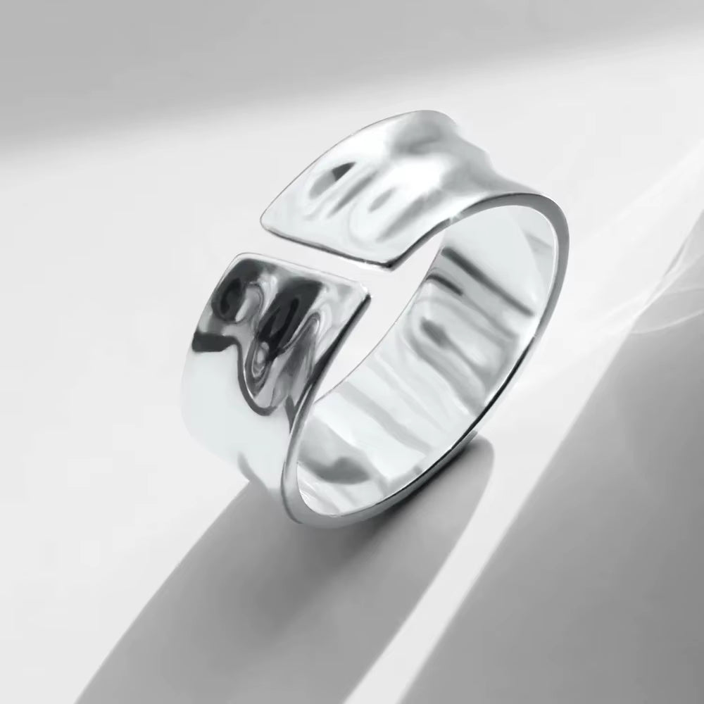 Emanco Stainless Steel Gold-Plated Fashion Wide Ring Simple Punk Style Suitable for Men to Wear Fine Jewelry