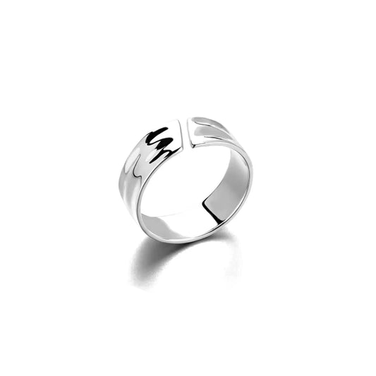 Emanco Stainless Steel Gold-Plated Fashion Wide Ring Simple Punk Style Suitable for Men to Wear Fine Jewelry
